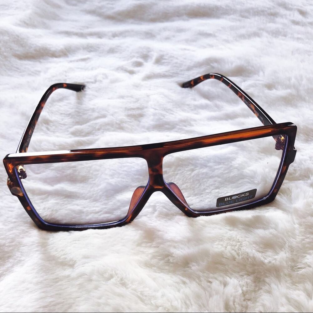 Lana Brown Rectangle Computer Light Glasses - Picture 7 of 12